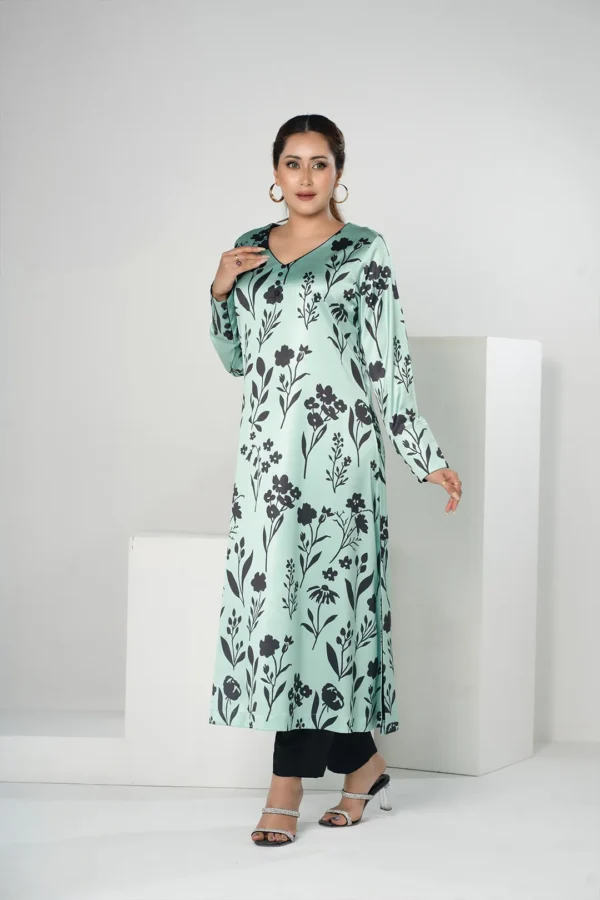Nilofar Whisper – Tropical Silk Long Dress with Graceful All-Over Prints | BenBerg - Image 3