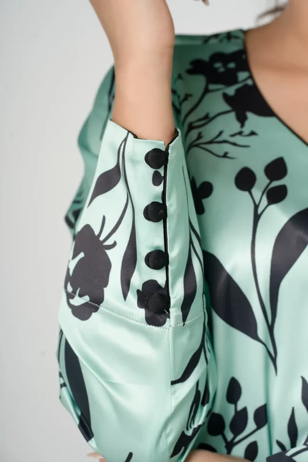 Nilofar Whisper – Tropical Silk Long Dress with Graceful All-Over Prints | BenBerg - Image 8