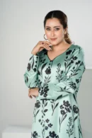 Nilofar Whisper – Tropical Silk Long Dress with Graceful All-Over Prints | BenBerg