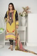 Gulzar Dream – Hand-Embroidered 3-Piece Russian Silk Dress for Festive Elegance | BenBerg
