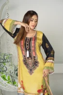 Gulzar Dream – Hand-Embroidered 3-Piece Russian Silk Dress for Festive Elegance | BenBerg