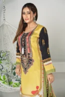 Gulzar Dream – Hand-Embroidered 3-Piece Russian Silk Dress for Festive Elegance | BenBerg