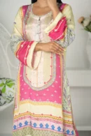 Zarina Glow – Elegant 3-Piece Russian Silk Ensemble with Intricate Embroidery | BenBerg