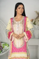 Zarina Glow – Elegant 3-Piece Russian Silk Ensemble with Intricate Embroidery | BenBerg