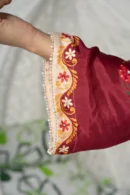 Aabroo Charm – Russian Silk 3-Piece Set with Signature Hand Embroidery | BenBerg