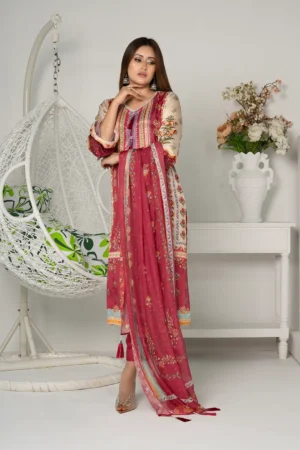 Aabroo Charm – Russian Silk 3-Piece Set with Signature Hand Embroidery | BenBerg