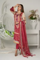 Aabroo Charm – Russian Silk 3-Piece Set with Signature Hand Embroidery | BenBerg