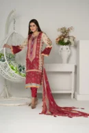 Aabroo Charm – Russian Silk 3-Piece Set with Signature Hand Embroidery | BenBerg