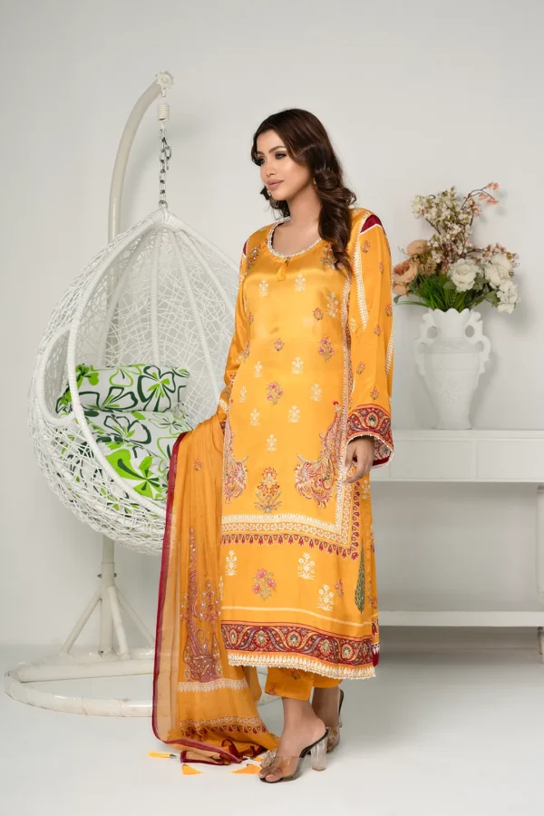 Rozana Elegance – 3-Piece Embroidered Russian Silk Dress for Daily Glamour | BenBerg - Image 7