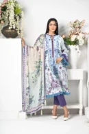 Mirha Luxe – 3-Piece Lawn Dress with Digital Print, Embroidery & Cotton Lace | BenBerg
