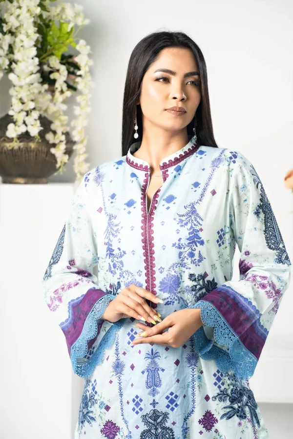Mirha Luxe – 3-Piece Lawn Dress with Digital Print, Embroidery & Cotton Lace | BenBerg - Image 6