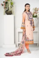 Chaman Glory – 3-Piece Lawn Ensemble with Digital Print and Delicate Embroidery | BenBerg