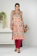 Yasmin Essence – 2-Piece Raw Silk Outfit with Digital Print and Embroidered Pants | BenBerg