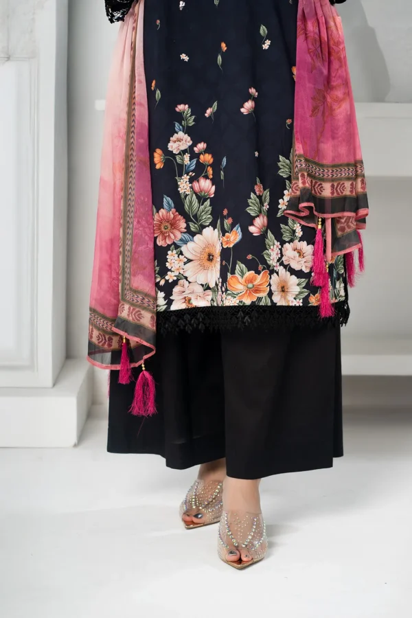 Zubeda Grace – 3-Piece Lawn & Organza Dress with Embroidery and Cotton Lace | BenBerg - Image 5