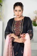 Zubeda Grace – 3-Piece Lawn & Organza Dress with Embroidery and Cotton Lace | BenBerg