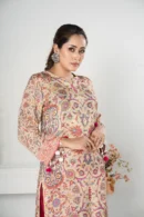 Yasmin Essence – 2-Piece Raw Silk Outfit with Digital Print and Embroidered Pants | BenBerg