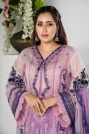 Zenaira Veil – 3-Piece Printed Lawn Set with Elegant Lace Embroidery | BenBerg