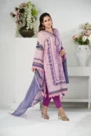 Zenaira Veil – 3-Piece Printed Lawn Set with Elegant Lace Embroidery | BenBerg