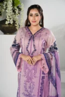 Zenaira Veil – 3-Piece Printed Lawn Set with Elegant Lace Embroidery | BenBerg