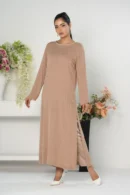 Qamar Shimmer – 2-Piece Cotton Long Dress with All-Over Karchupi Embroidery | BenBerg