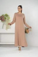Qamar Shimmer – 2-Piece Cotton Long Dress with All-Over Karchupi Embroidery | BenBerg