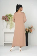 Qamar Shimmer – 2-Piece Cotton Long Dress with All-Over Karchupi Embroidery | BenBerg
