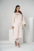 Rabia Moon – 2-Piece Tropical Silk Set with Elegant Karchupi Embroidery | BenBerg