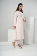 Rabia Moon – 2-Piece Tropical Silk Set with Elegant Karchupi Embroidery | BenBerg