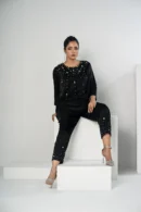 Mahnoor Charm – Velvet 2-Piece Karchupi Embroidered Ensemble for Elegant Evenings | BenBerg