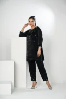 Mahnoor Charm – Velvet 2-Piece Karchupi Embroidered Ensemble for Elegant Evenings | BenBerg