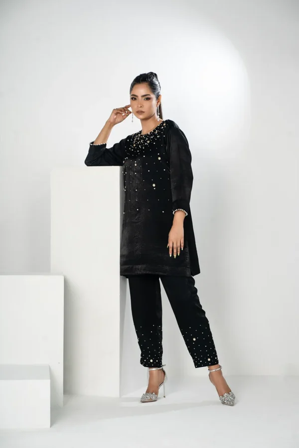Mahnoor Charm – Velvet 2-Piece Karchupi Embroidered Ensemble for Elegant Evenings | BenBerg - Image 4