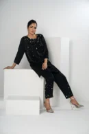 Mahnoor Charm – Velvet 2-Piece Karchupi Embroidered Ensemble for Elegant Evenings | BenBerg