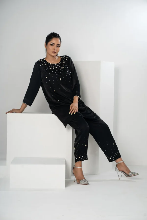 Mahnoor Charm – Velvet 2-Piece Karchupi Embroidered Ensemble for Elegant Evenings | BenBerg - Image 5