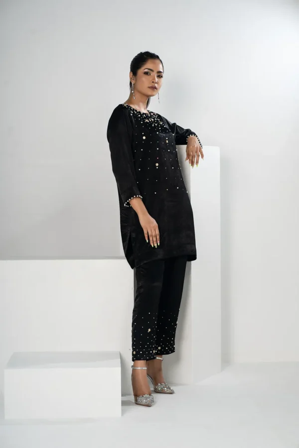 Mahnoor Charm – Velvet 2-Piece Karchupi Embroidered Ensemble for Elegant Evenings | BenBerg - Image 8